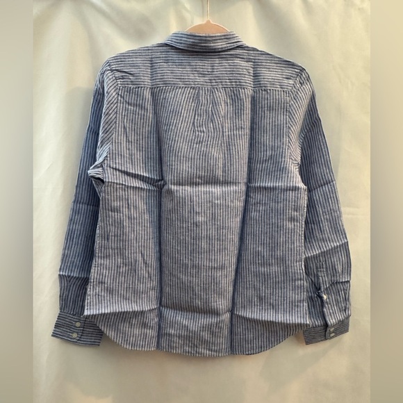 Untuckit Villa Fiore Long Sleeve Button Down Blue & White Stripe - Picture 2 of 9